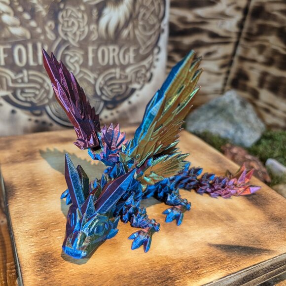 Baby Wing Crystal Dragon Flexible Articulated Fidget Toy 3D Printed - Picture 7 of 10